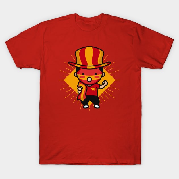 Cute Spanish Football Fan // Kawaii Cute Spain Soccer Supporter T-Shirt by SLAG_Creative